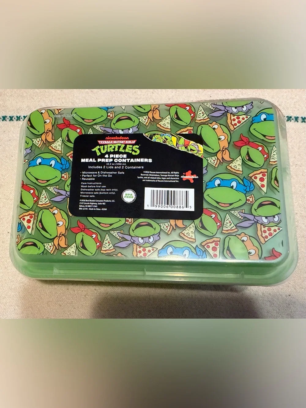 Teenage Mutant Ninja Turtles Green Lunchbox & Meal prep Containers NEW